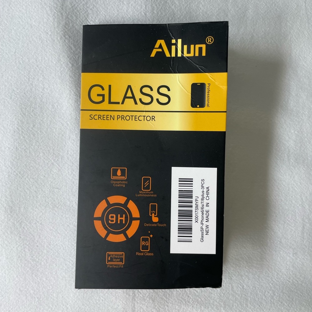 iPhone 6/6s/7/8plus screen protector + stickers and cleaners (ONE IN BOX)
